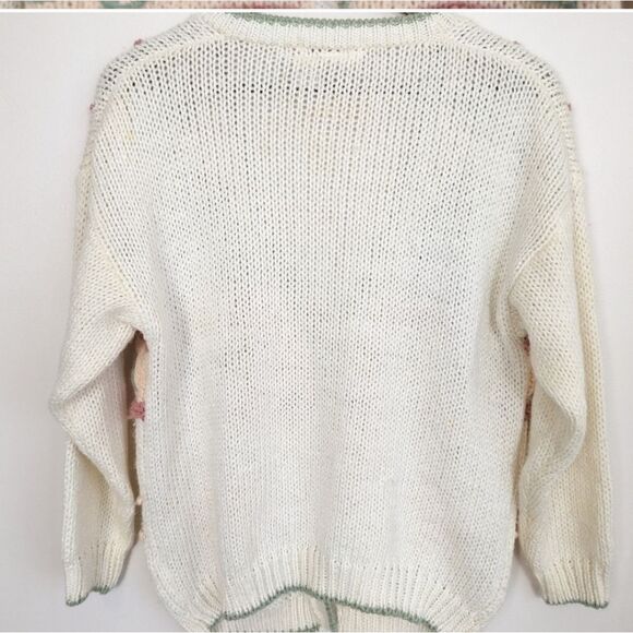 VINTAGE Huntington Ridge Heavily Embroidered Hand Knit Cardigan Sweater Size M - Picture 7 of 9